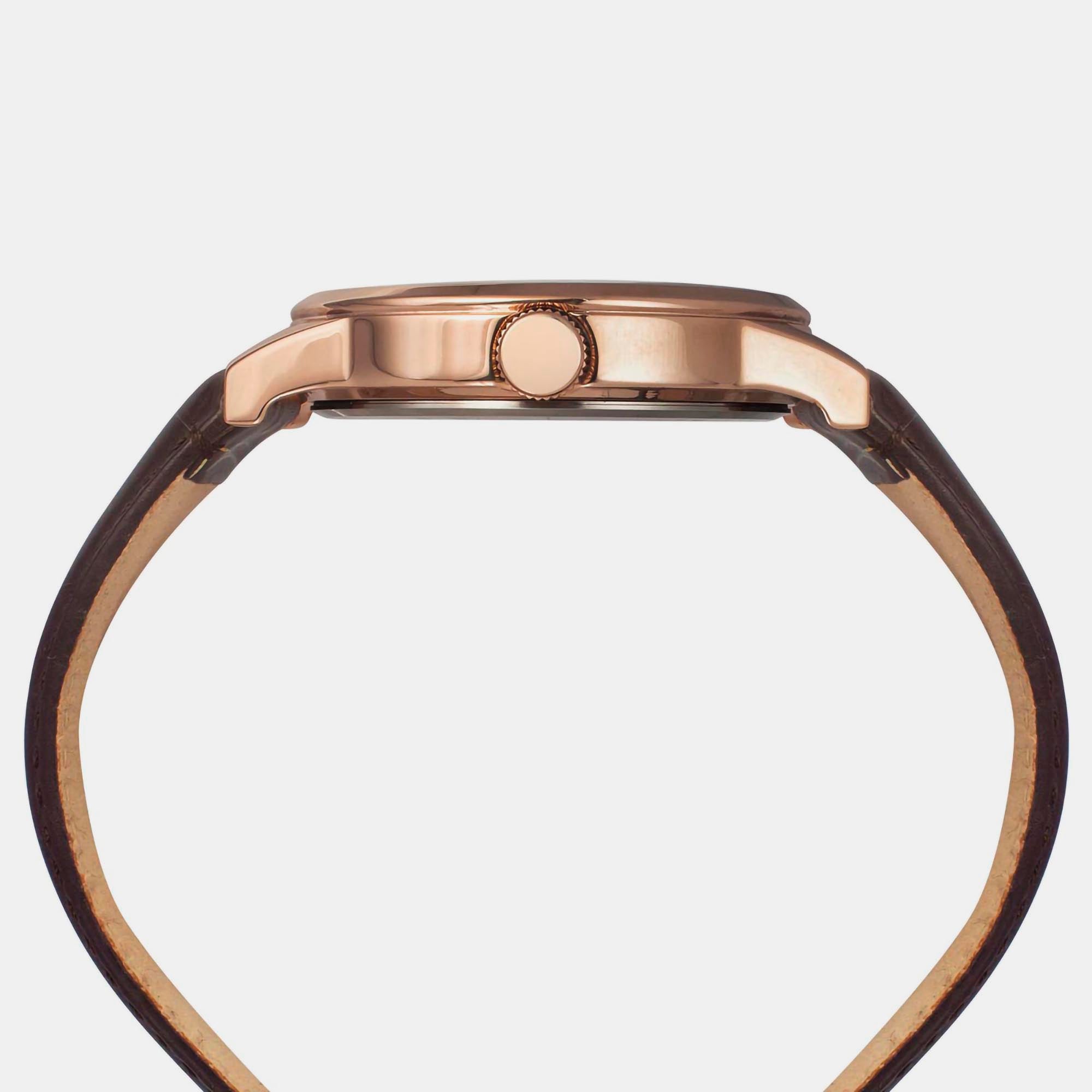 Timex Leather Silver watch