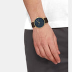 Ck Slate Men Quartz Blue Dial Analog Leather Watch 25200261