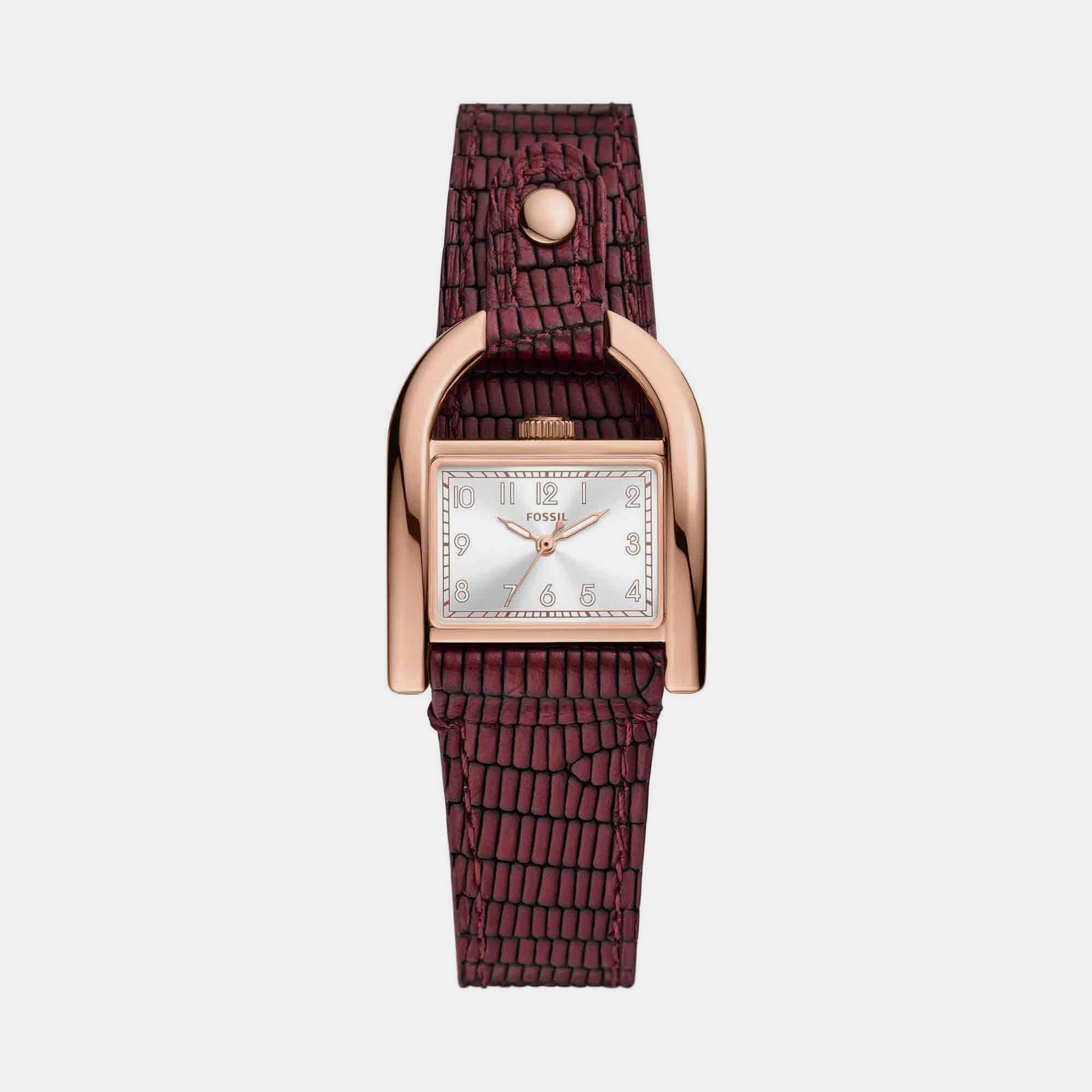 Fossil Harwell Women Quartz Rose Gold Dial Analog Leather Watch