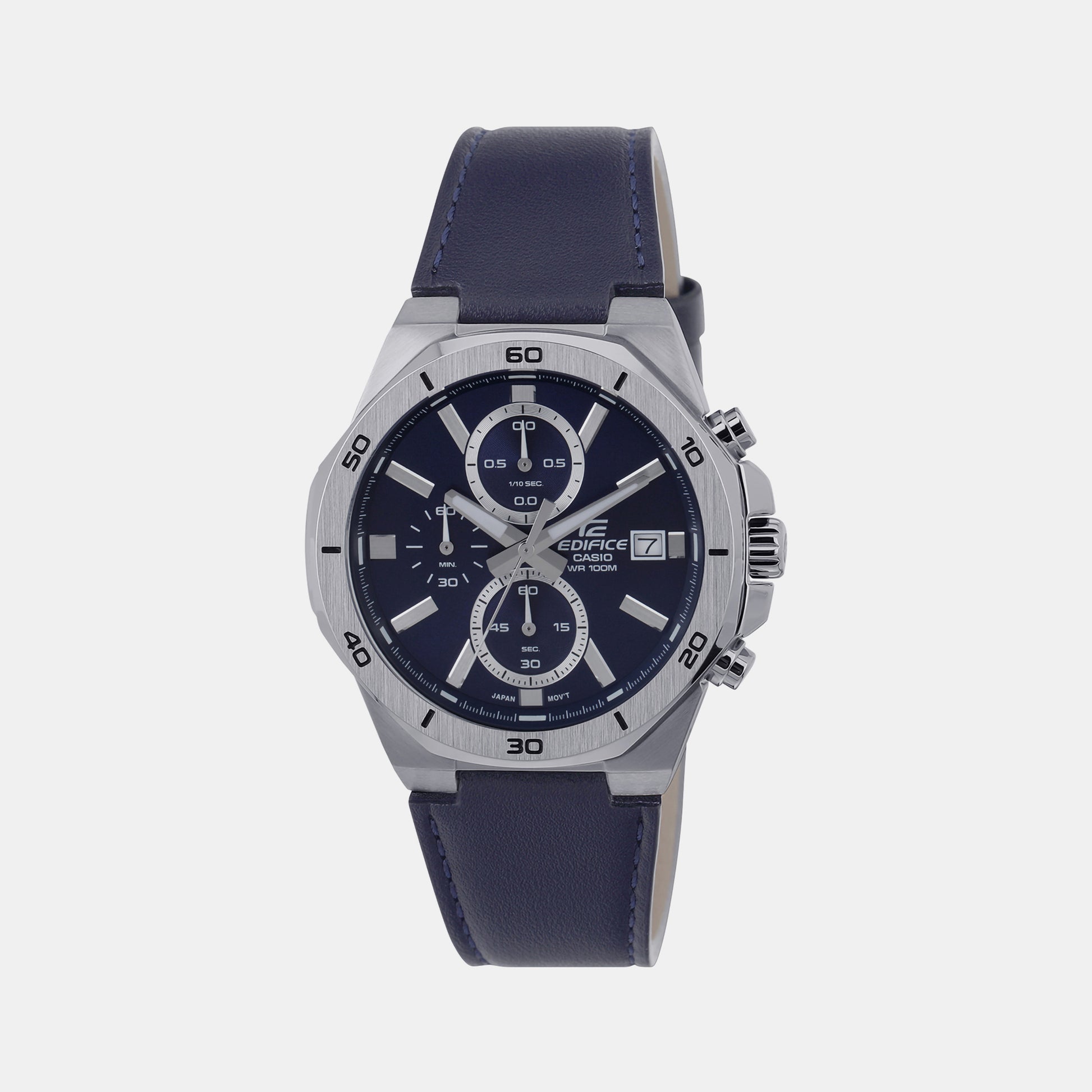 Edifice Blue Male Chronograph Leather Watch ED587