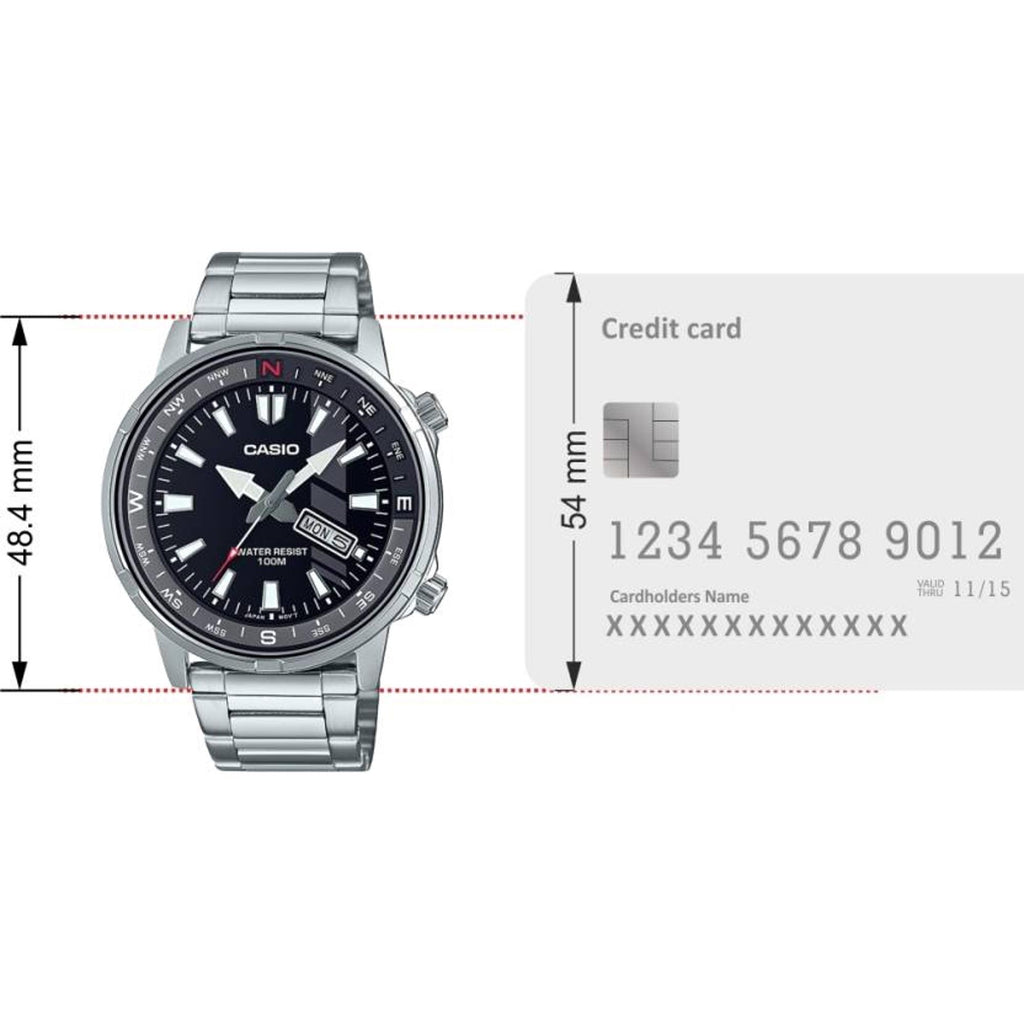 Enticer Men Quartz Black Dial Analog Stainless Steel Watch A2114