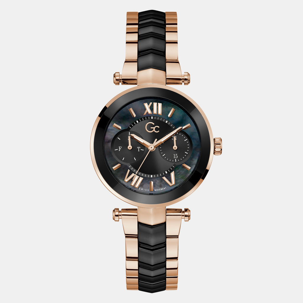 GC Round Black Analog watch