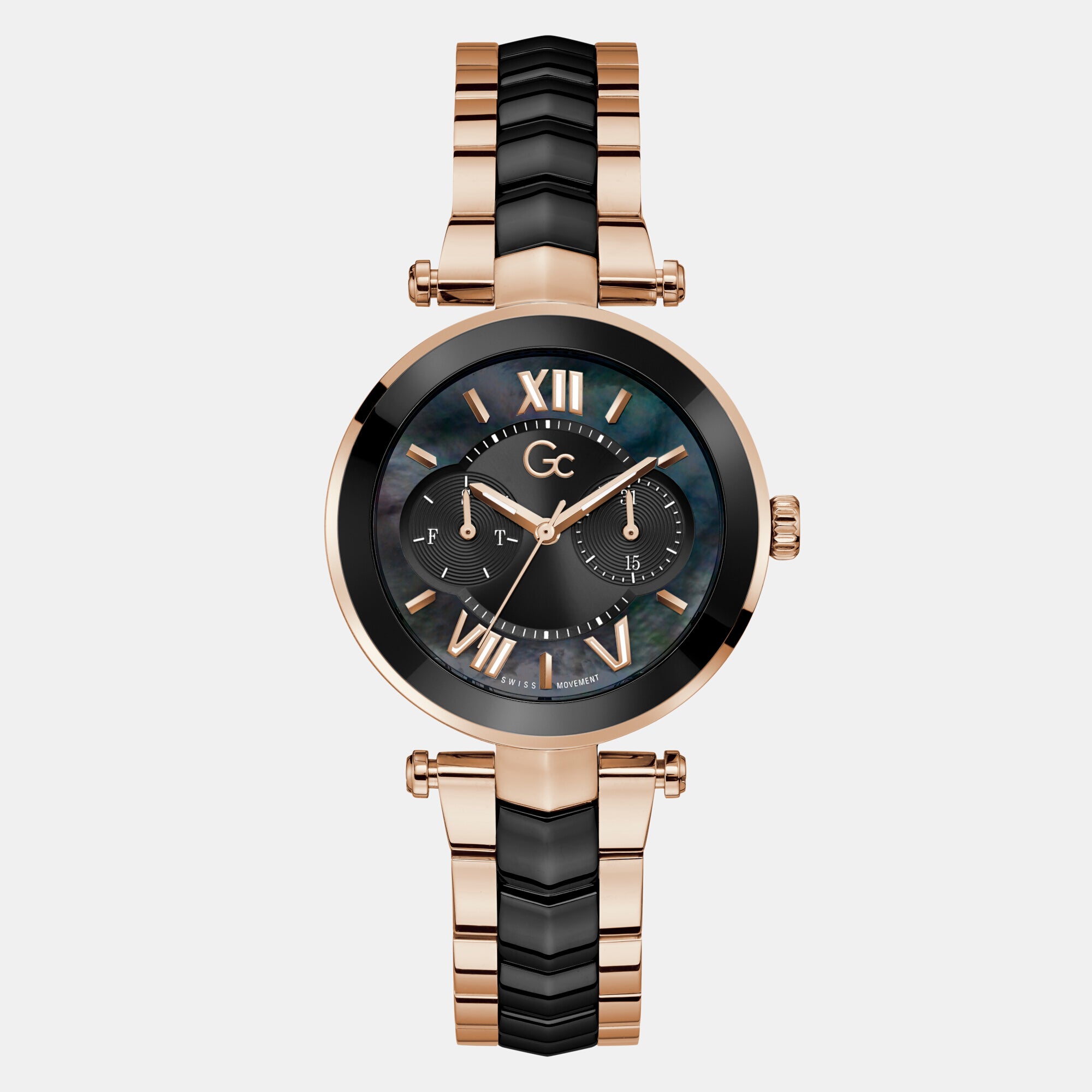 GC Round Black Analog watch
