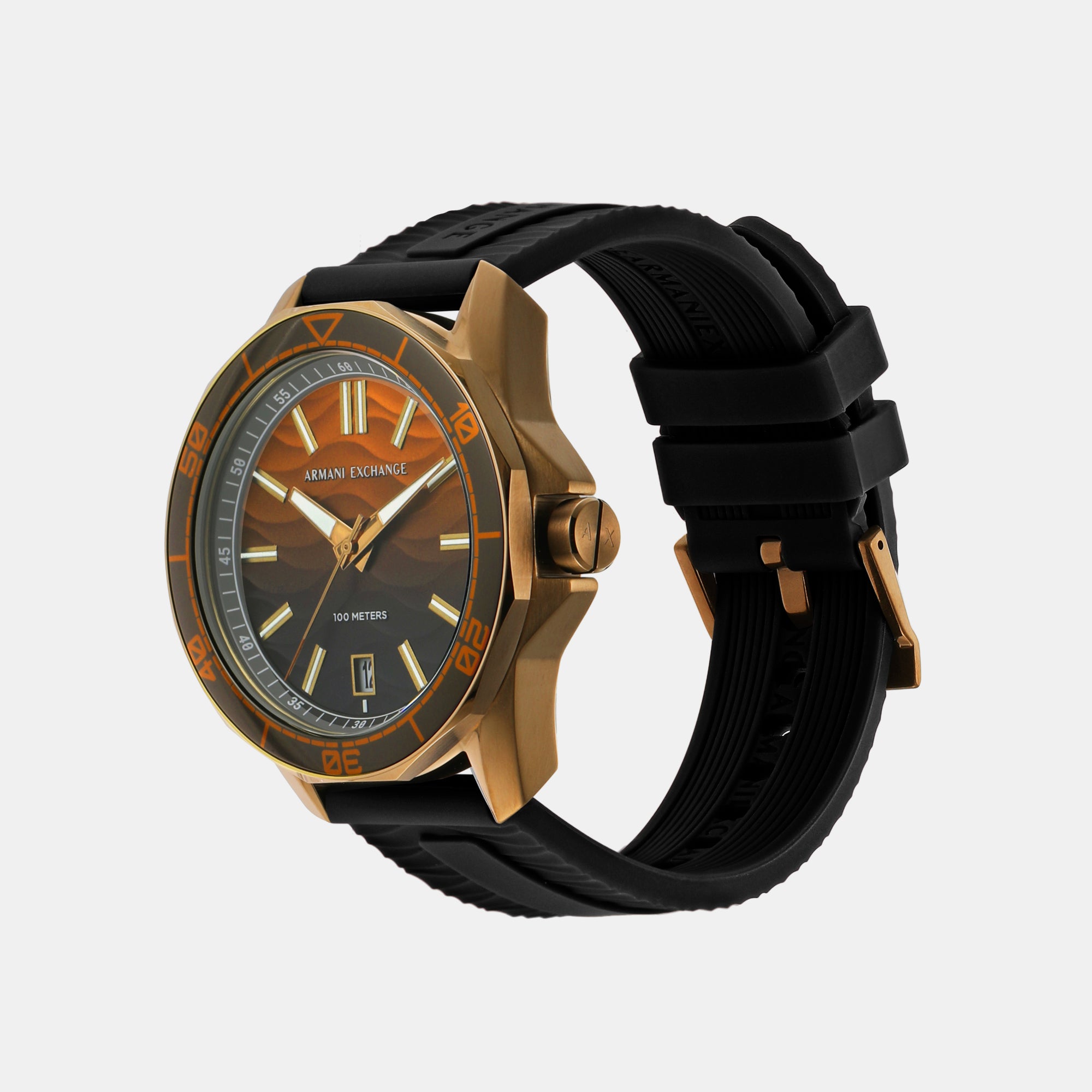 Armani Exchange Men Round Brown watch