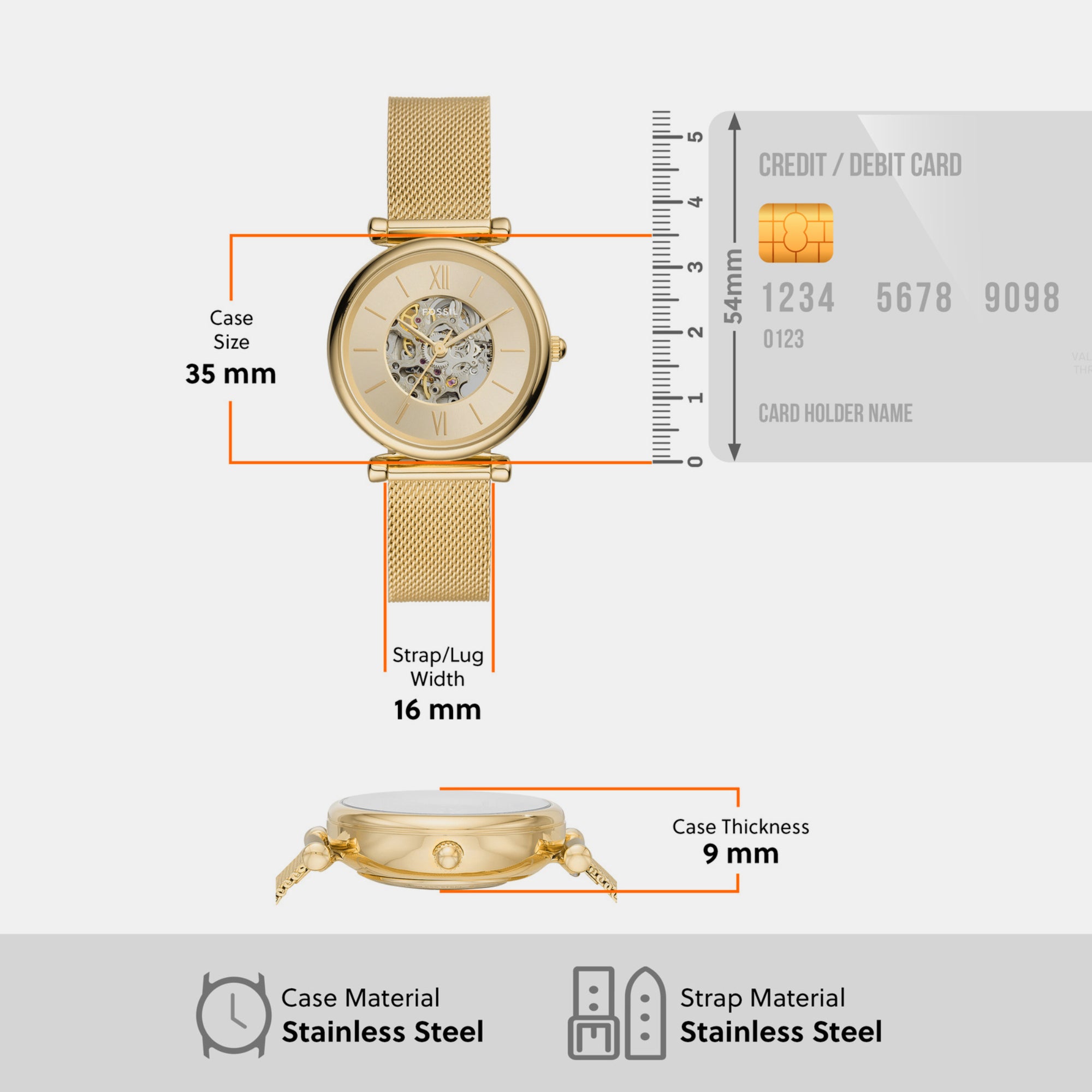 Fossil Stainless Steel Round watch