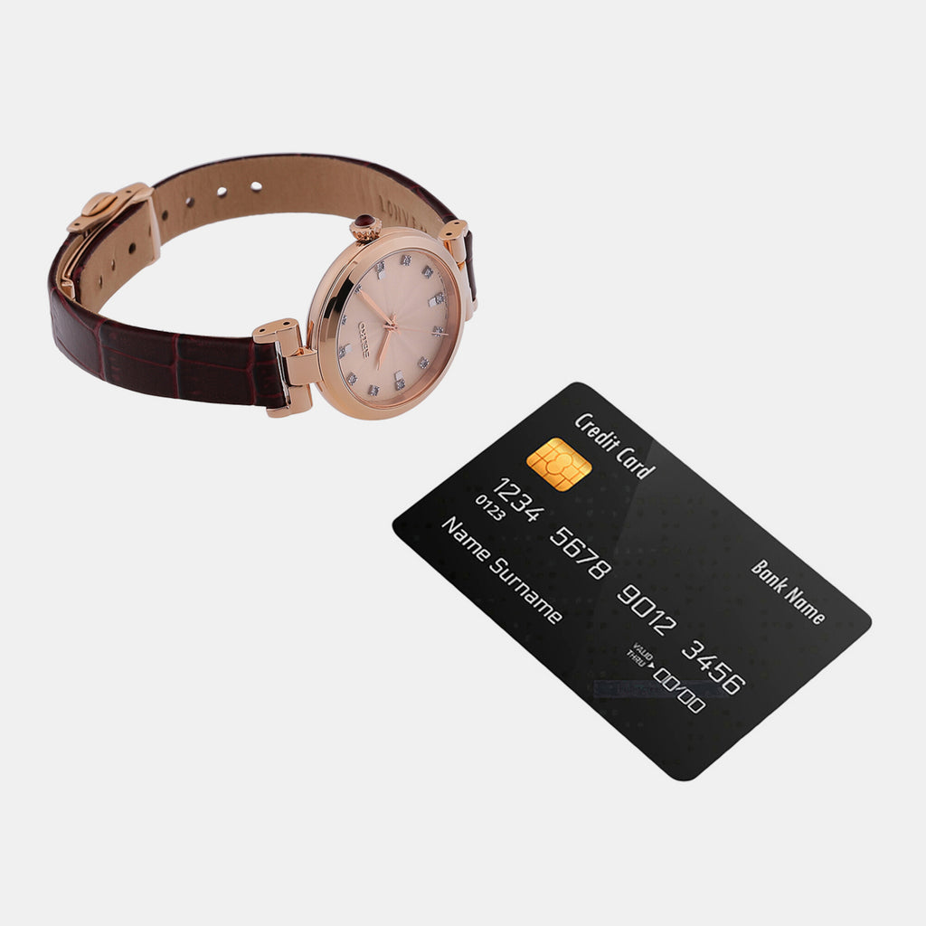 Seiko Leather Rose Gold watch