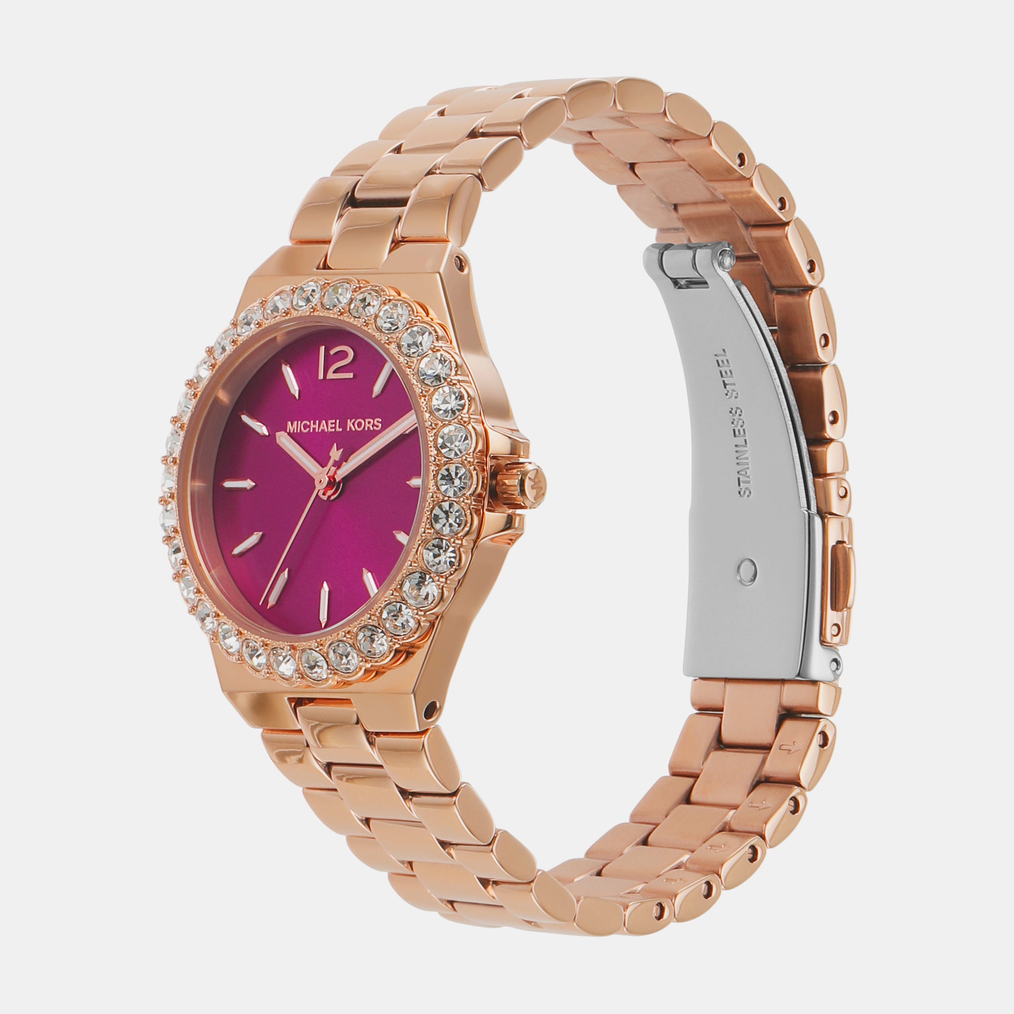 Female Lennox Three-Hand Rose Gold-Tone Stainless Steel Watch