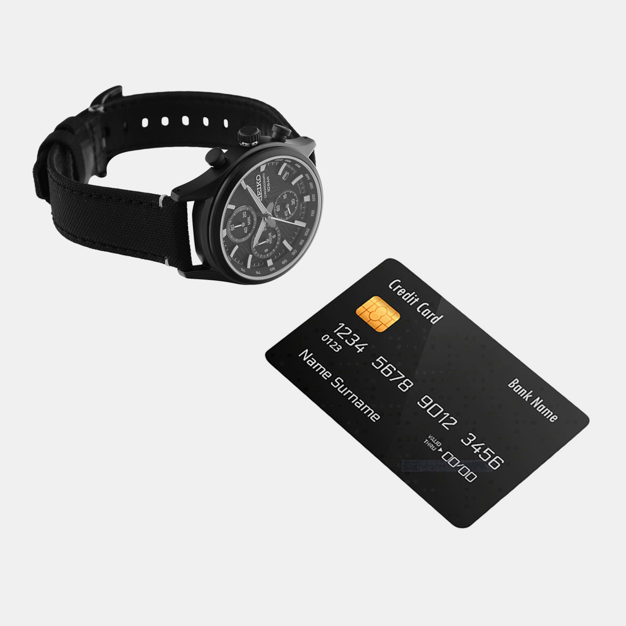 Seiko Leather Black watch