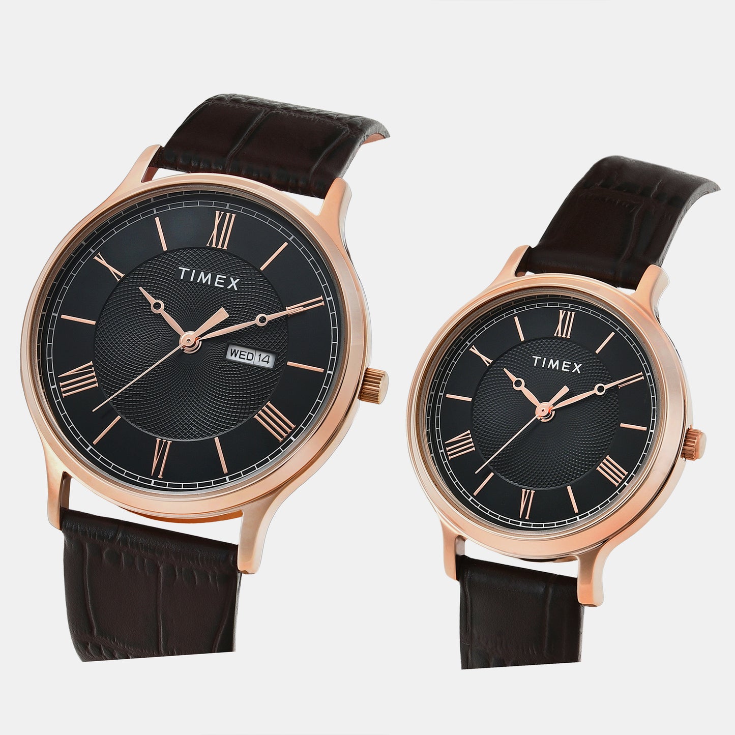 Couple Black Analog Leather Watch TW00PR301