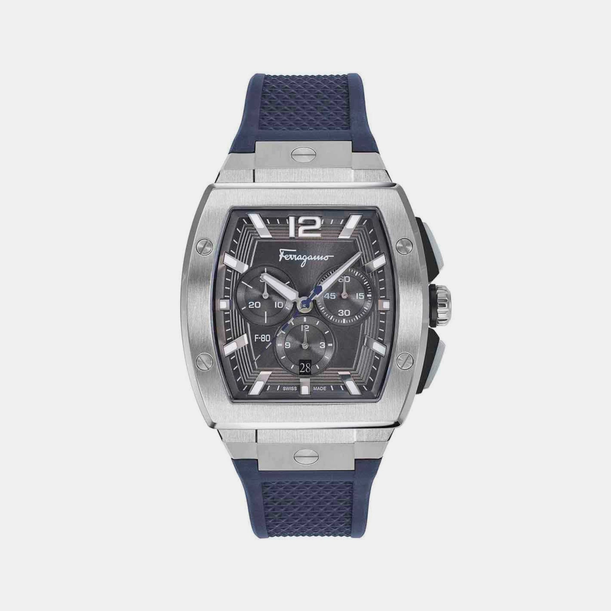 Ferragamo Tonneau Grey Chronograph watch