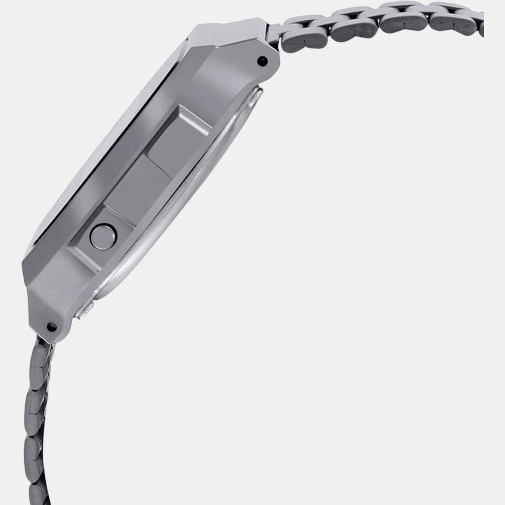 Vintage Unisex Quartz Black Dial Digital Stainless Steel Watch D182