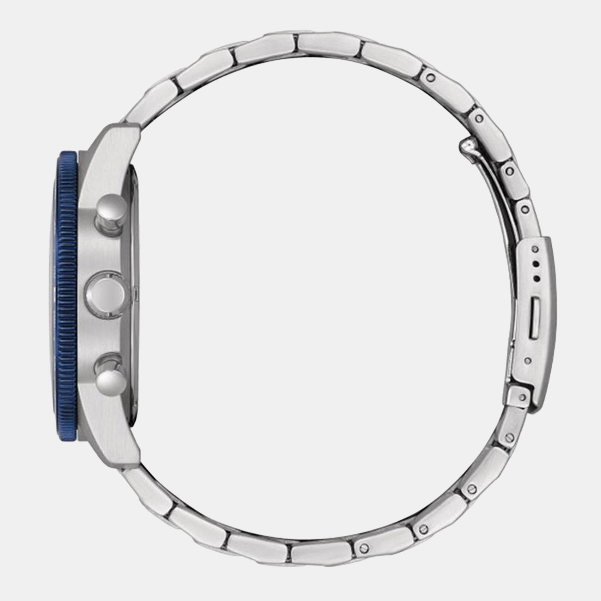 Eco-Drive Men Eco-Drive White Dial Chronograph Stainless Steel Watch CA4554-84H