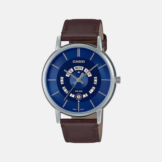 Male Blue Analog Leather Watch A2136