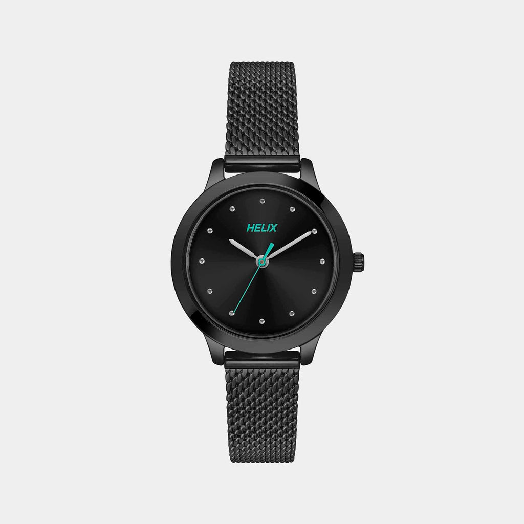 Helix Round Black Analog watch