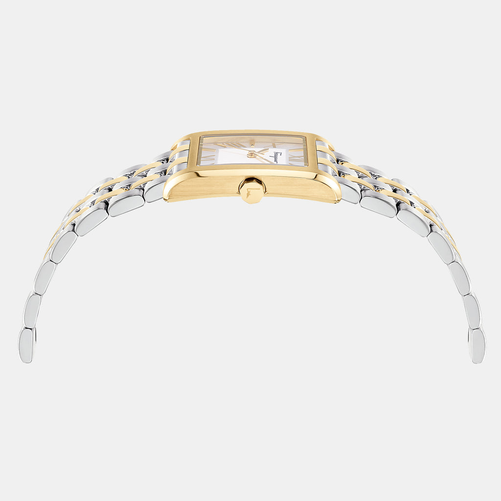 Ferragamo Men Rectangular Silver watch
