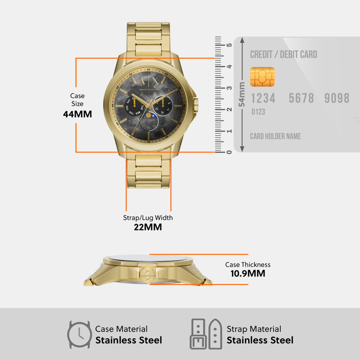 Armani Exchange Stainless Steel Round watch