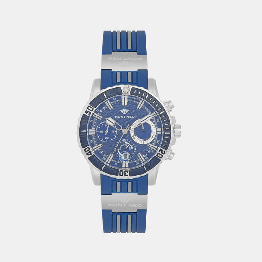 Male Blue Chronograph Pu Watch 3504C-P1505