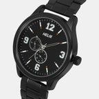 Men Quartz Black Dial Multi-Function Stainless Steel Watch TW043HG18