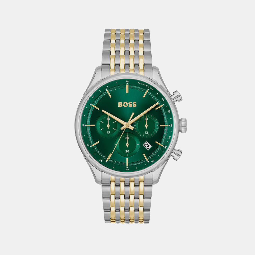 Boss Round Green Chronograph watch