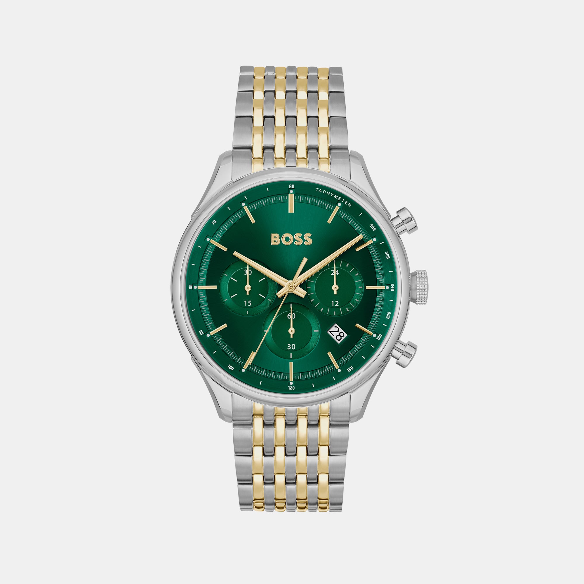 Boss Round Green Chronograph watch