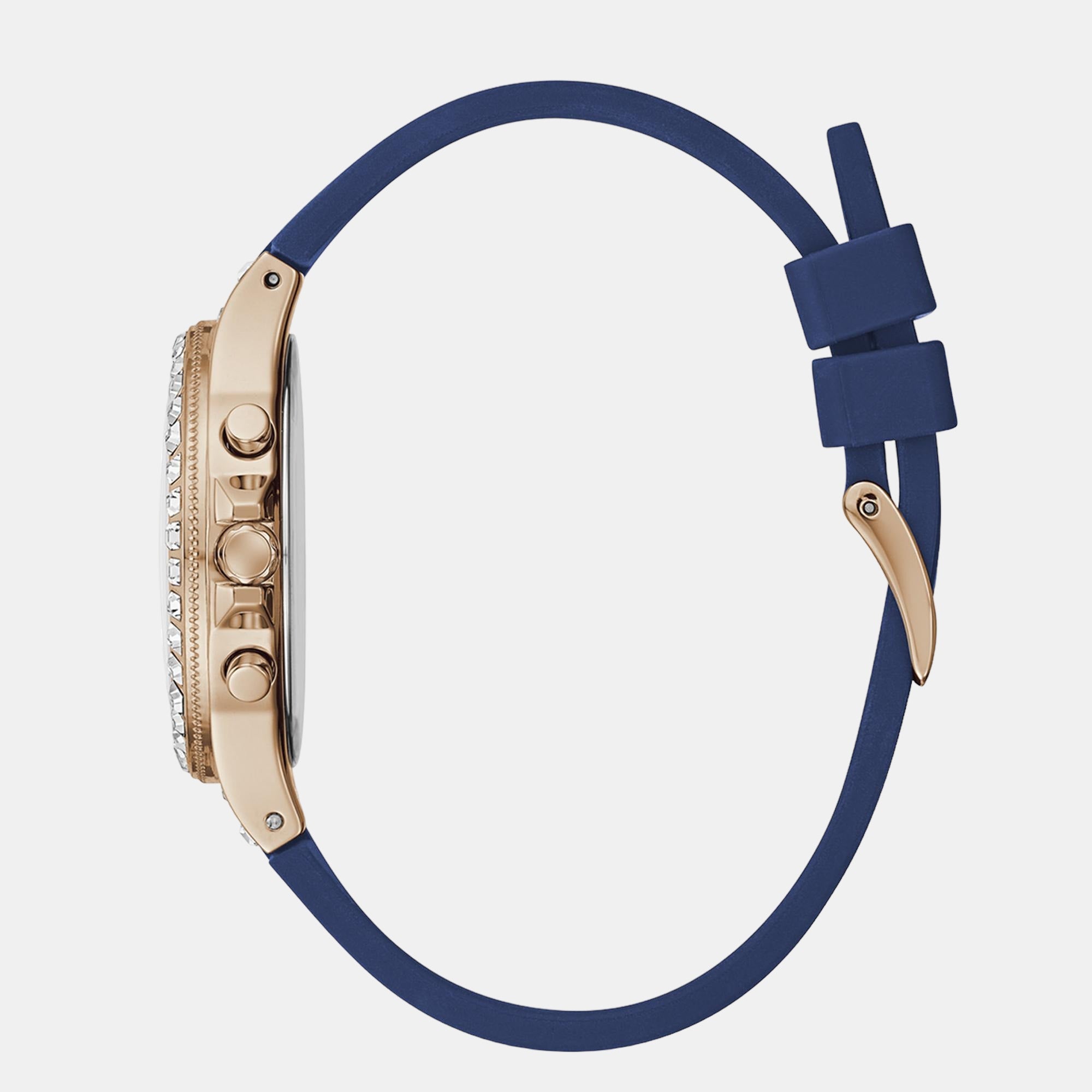 Women Quartz Two Tone Dial Chronograph Silicone Watch GW0257L3