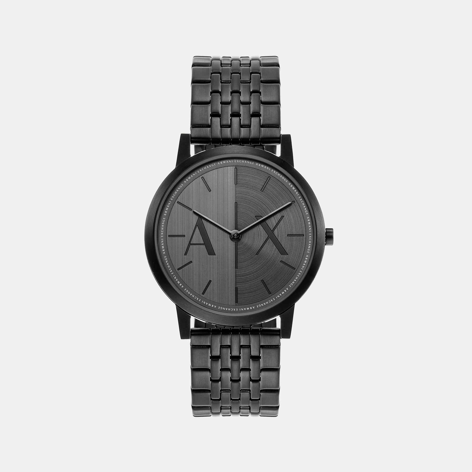 Armani exchange men's black clearance stainless steel bracelet watch