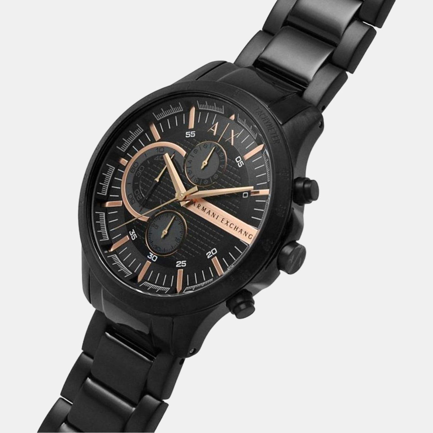 Men's Black Stainless Steel Chronograph Watch AX2429