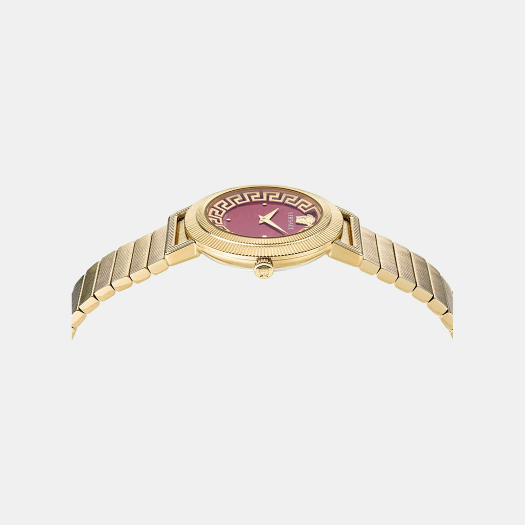 Men Quartz Red Dial Analog Stainless Steel Watch VE3D00622