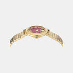 Men Quartz Red Dial Analog Stainless Steel Watch VE3D00622