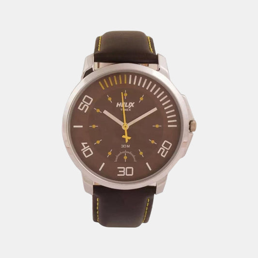 Male Brown Analog Leather Watch TW027HG06