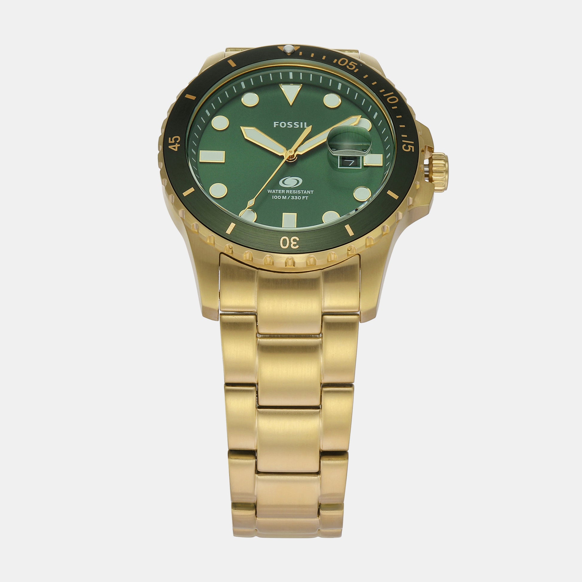 Fossil Fossil Blue Dive Men Quartz Green Dial Analog Stainless