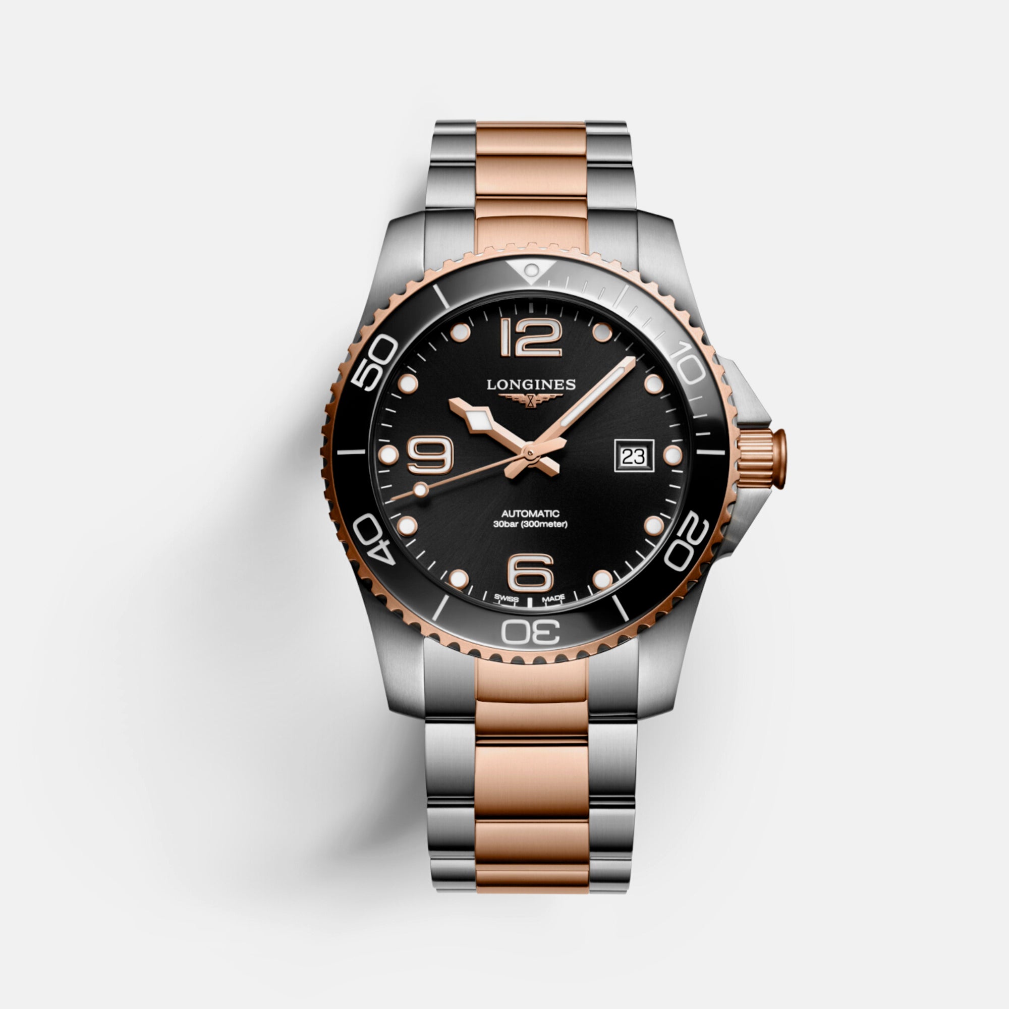 Men Automatic Black Dial Analog Stainless Steel Watch L37813587