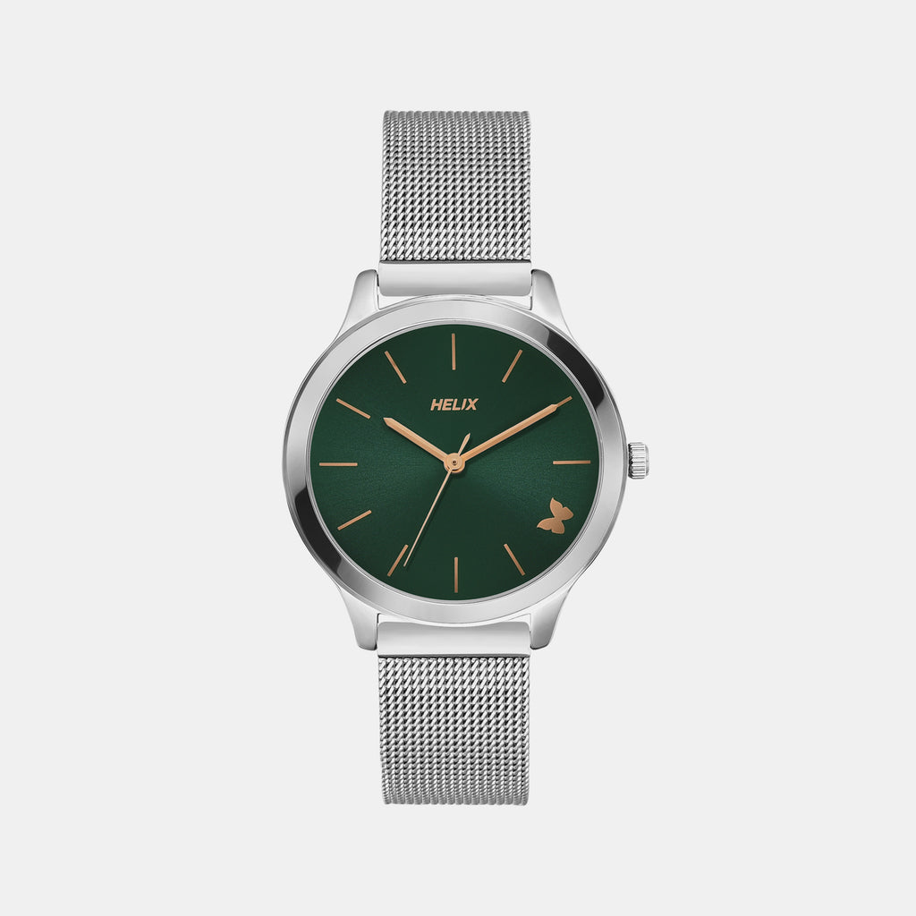 Helix Round Green Analog watch