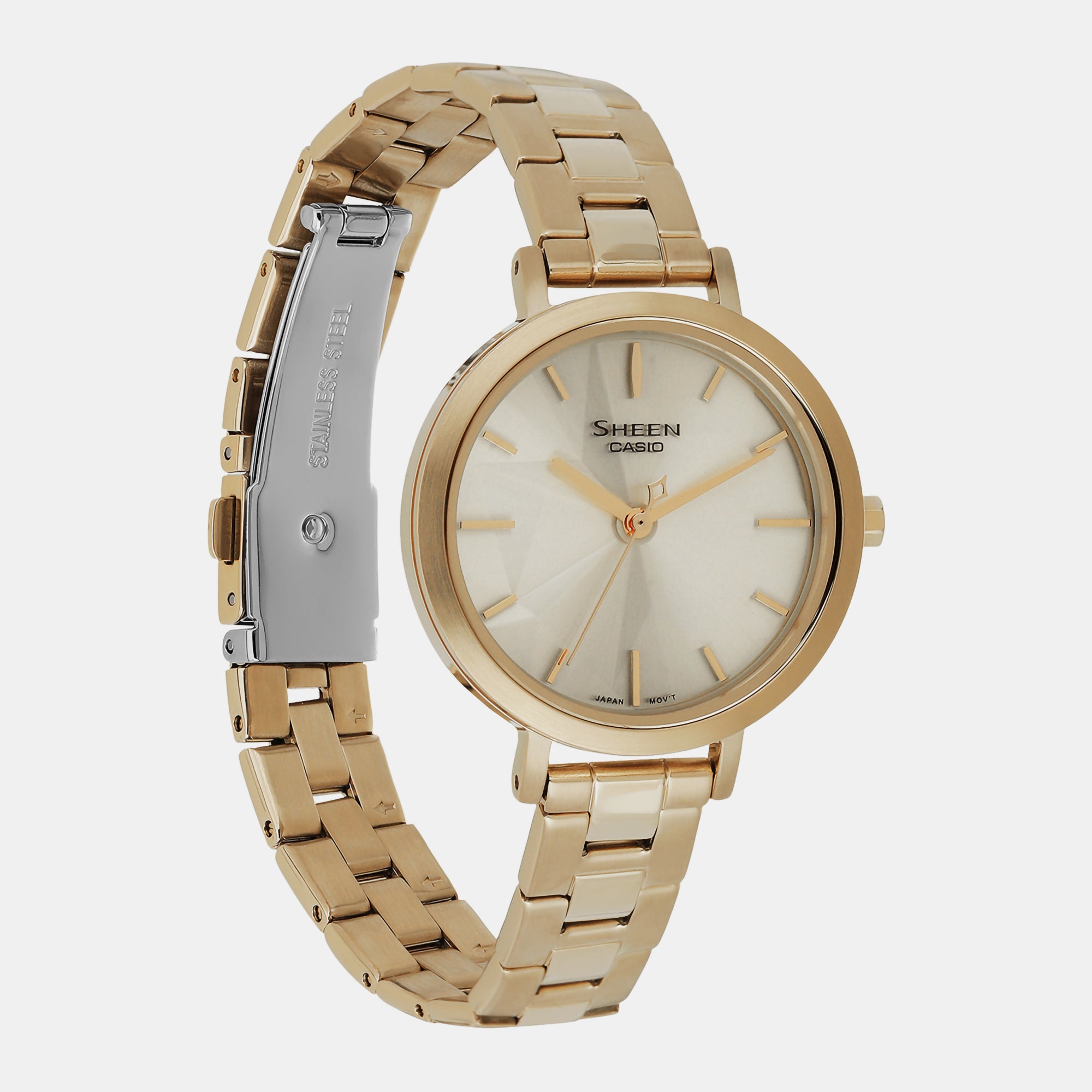 Casio Women Round Gold watch