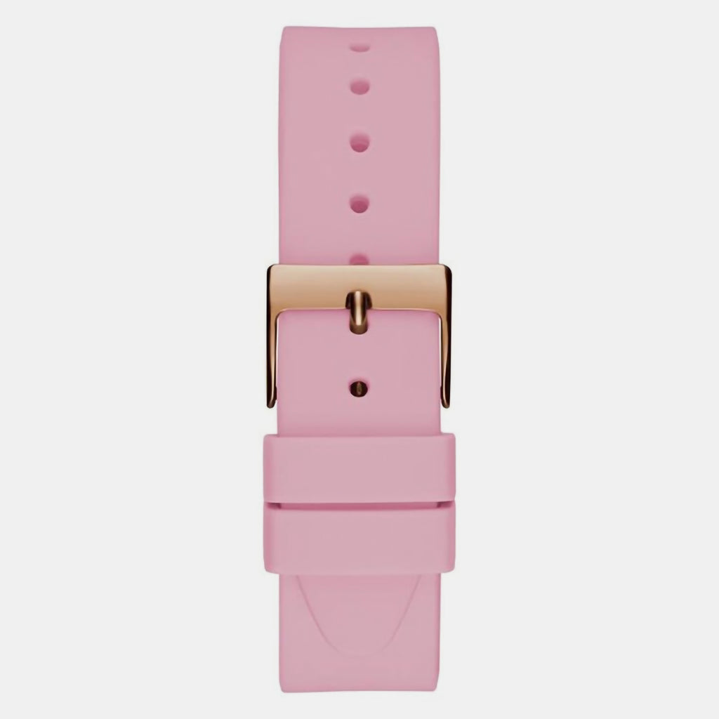 Lady Idol Women Quartz Gold Dial Analog Silicone Watch GW0530L4