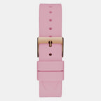 Lady Idol Women Quartz Gold Dial Analog Silicone Watch GW0530L4