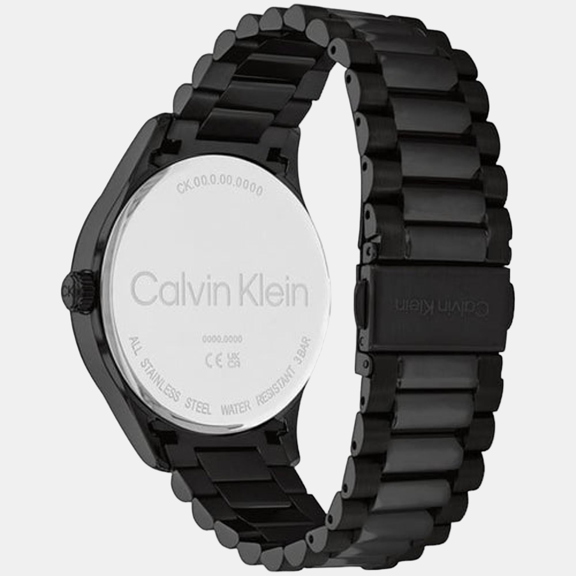 Ck Iconic Unisex Quartz Black Dial Analog Stainless Steel Watch 25200227