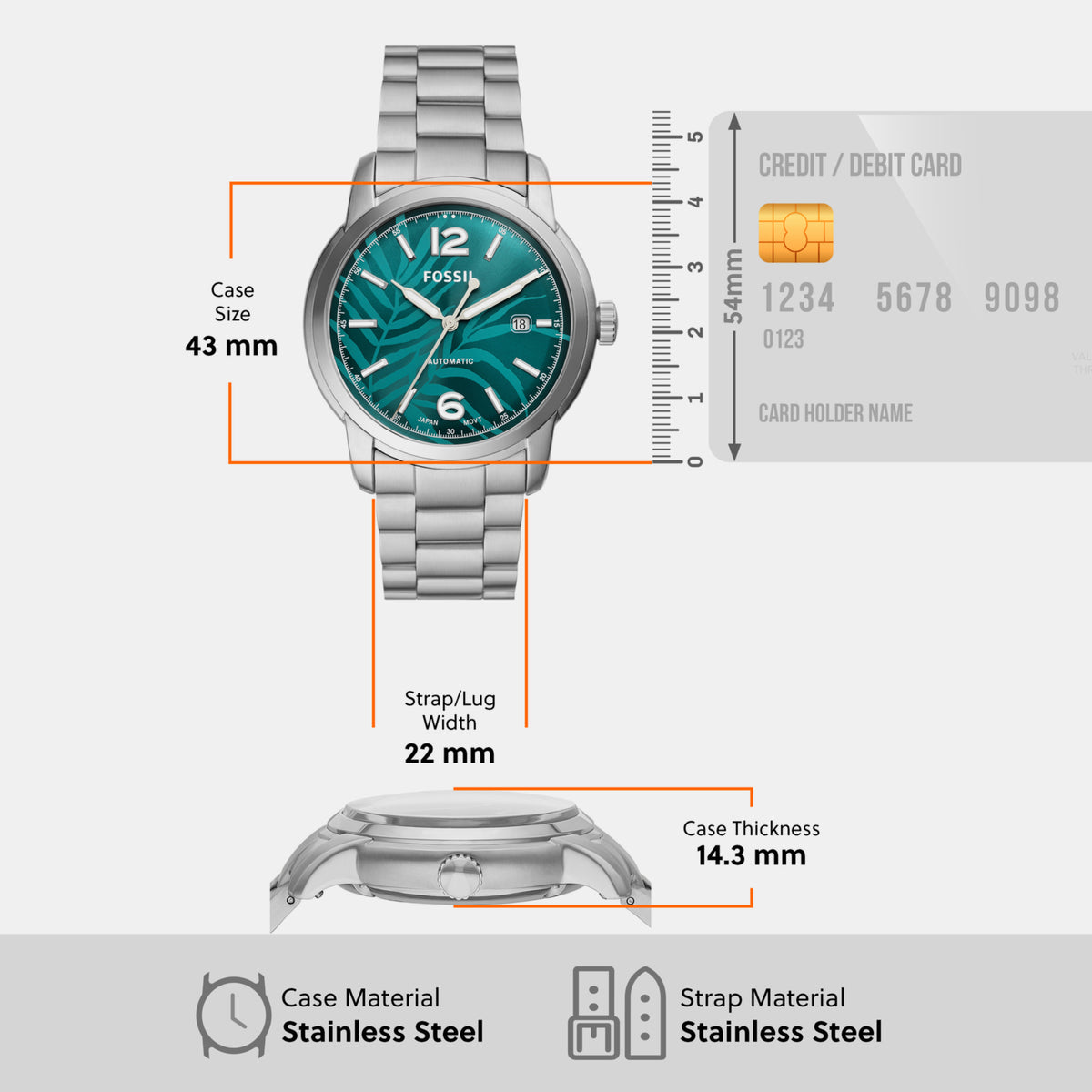 Fossil Stainless Steel Round watch