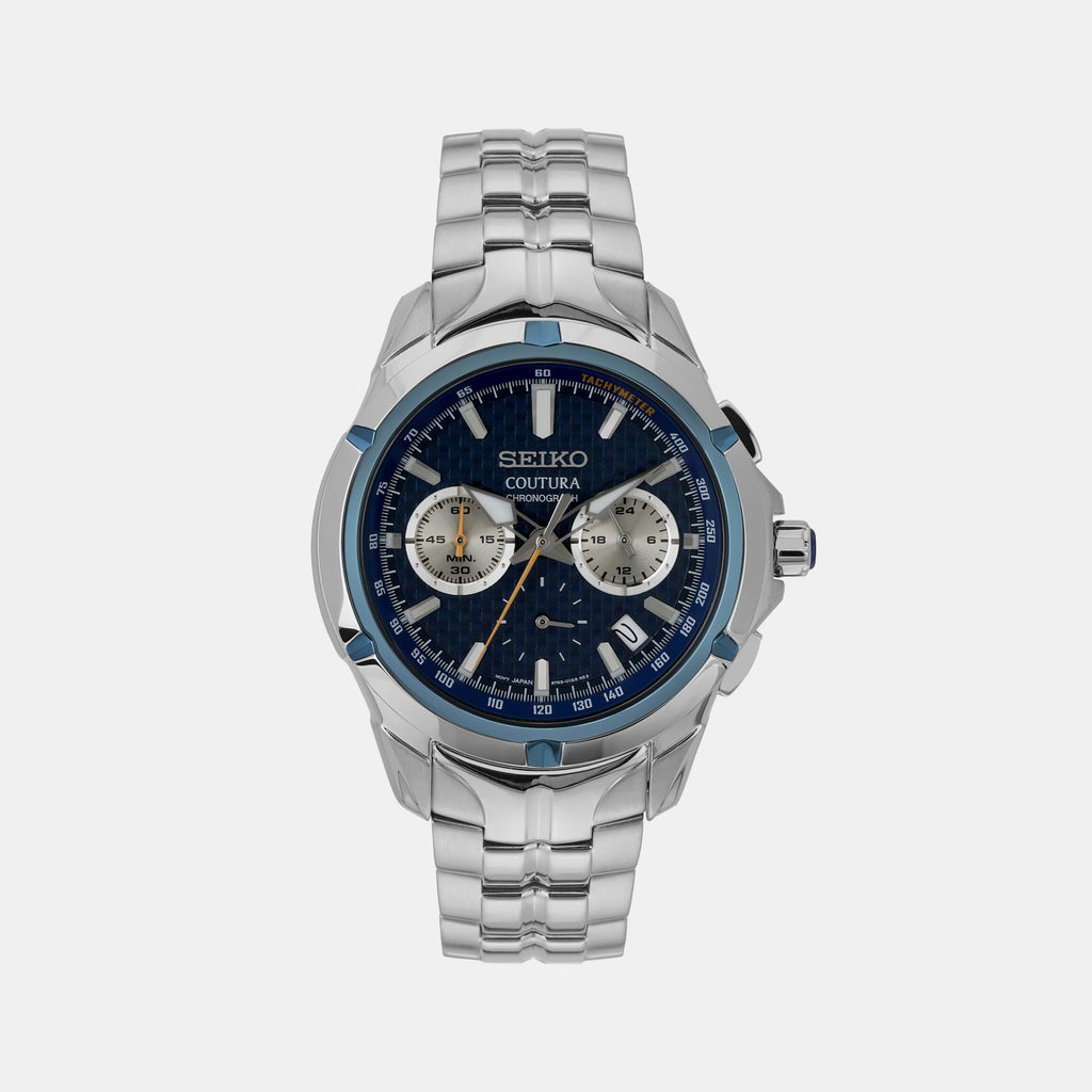 Seiko Round Blue Chronograph watch