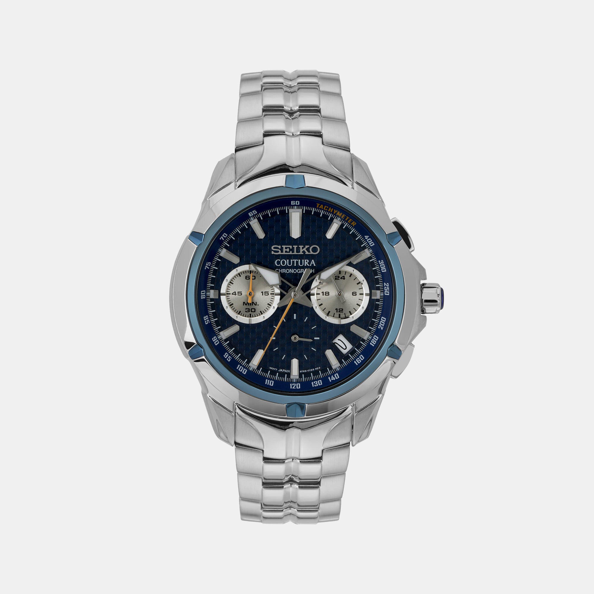 Seiko Round Blue Chronograph watch
