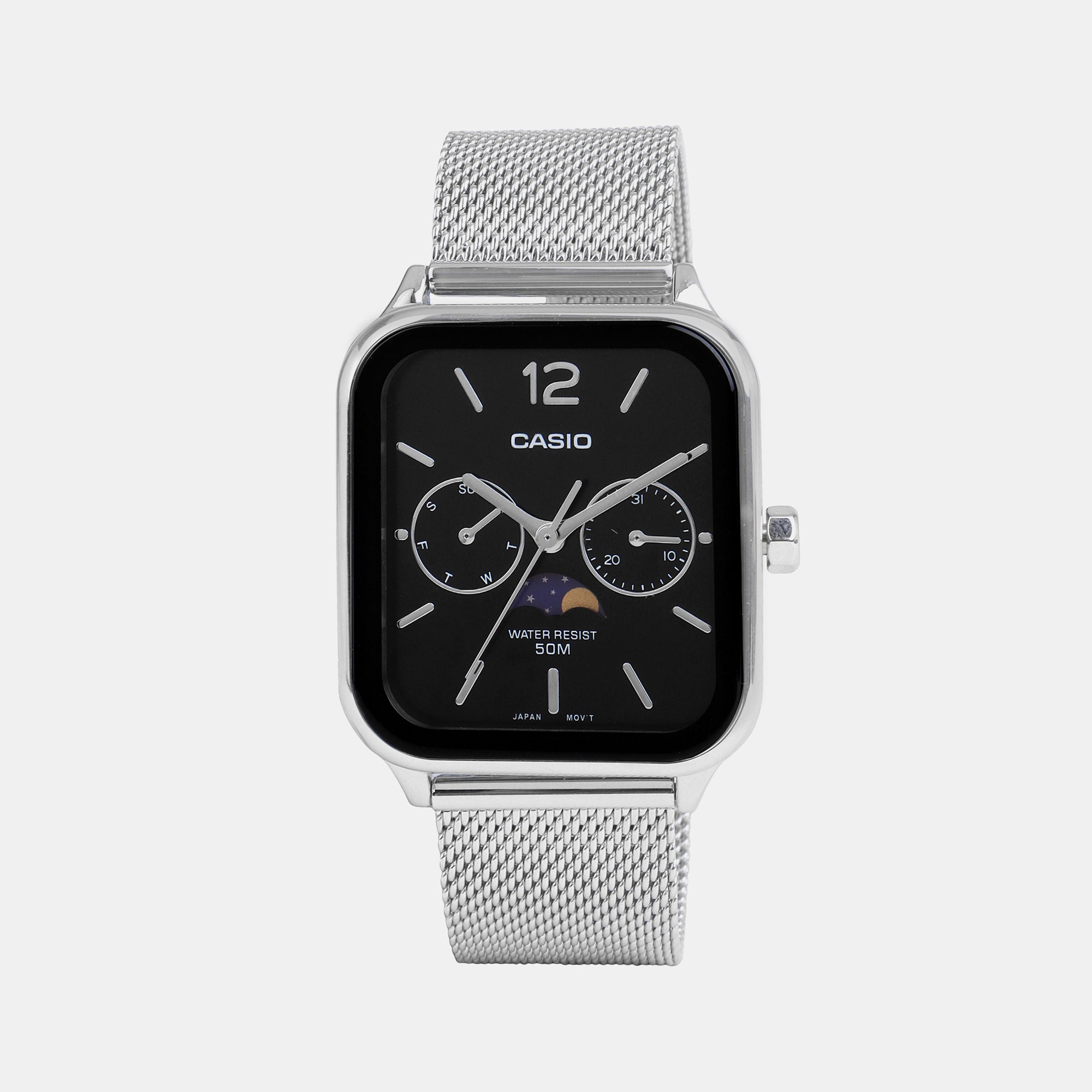 Casio Rectangular Grey Chronograph watch