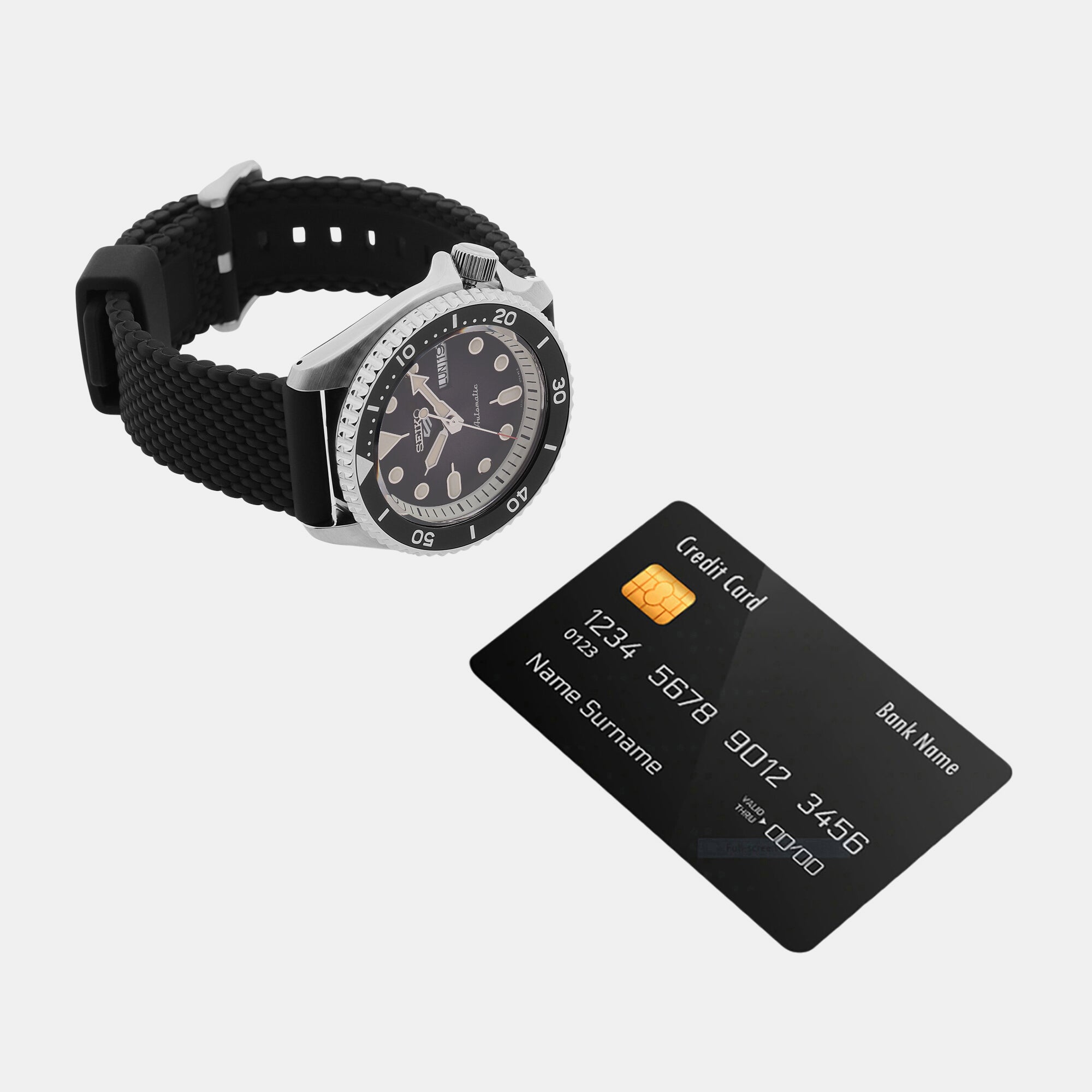 Seiko Silicone Black watch