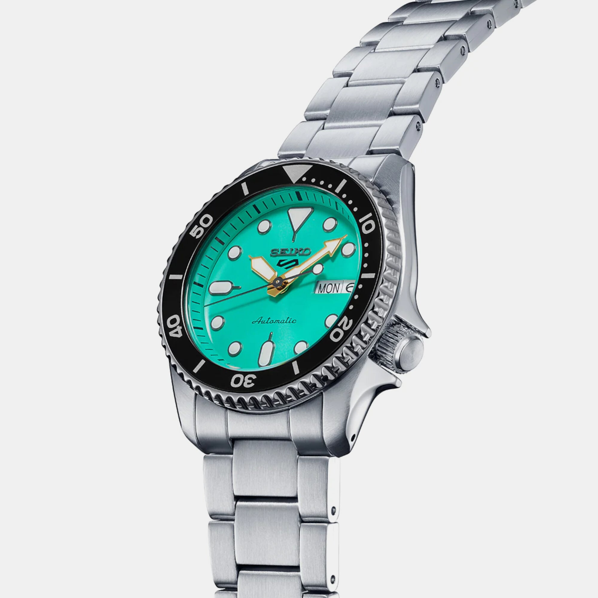 New 5 sports Male Teal Automatic Stainless steel Watch SRPK33K1