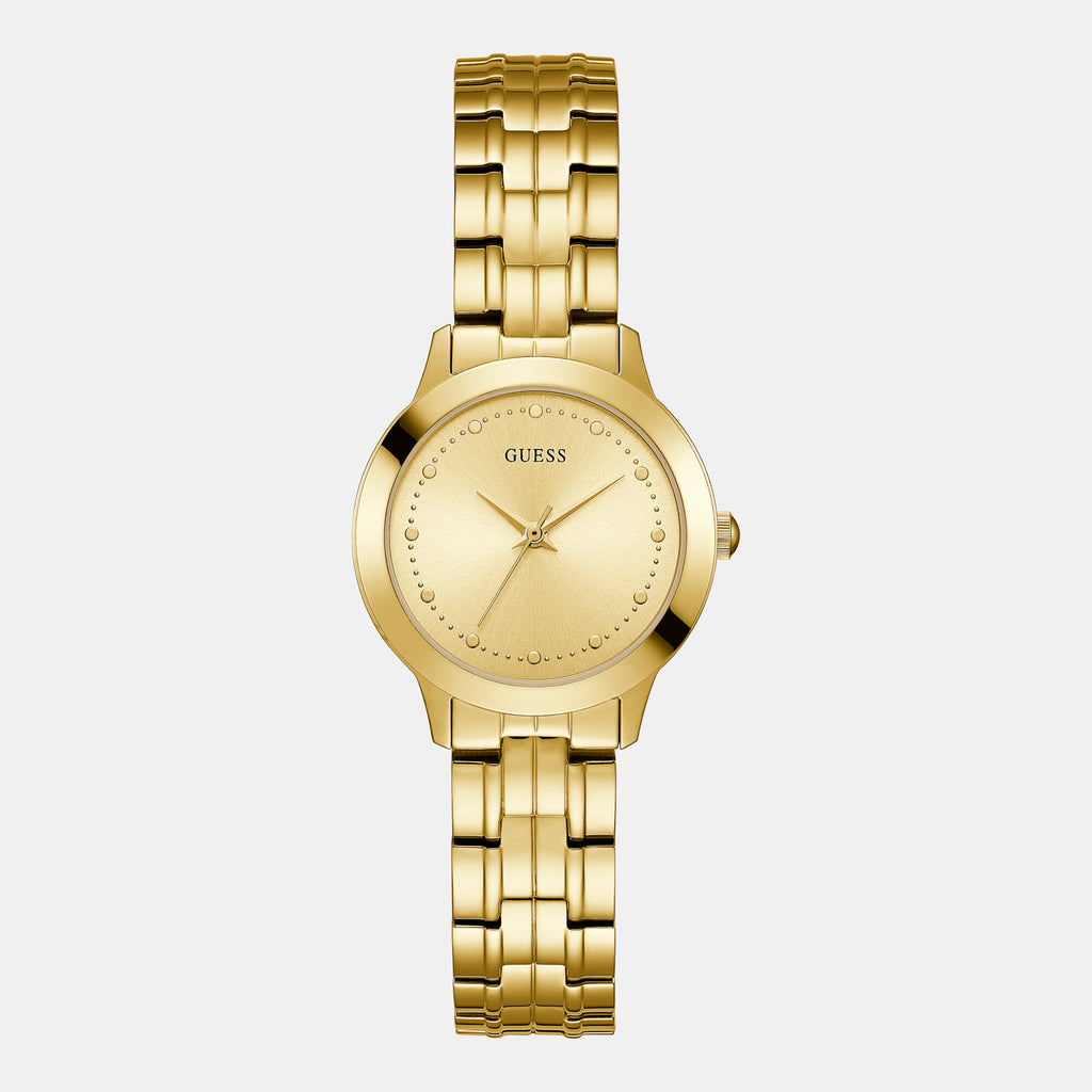 Guess Round Champagne Analog watch