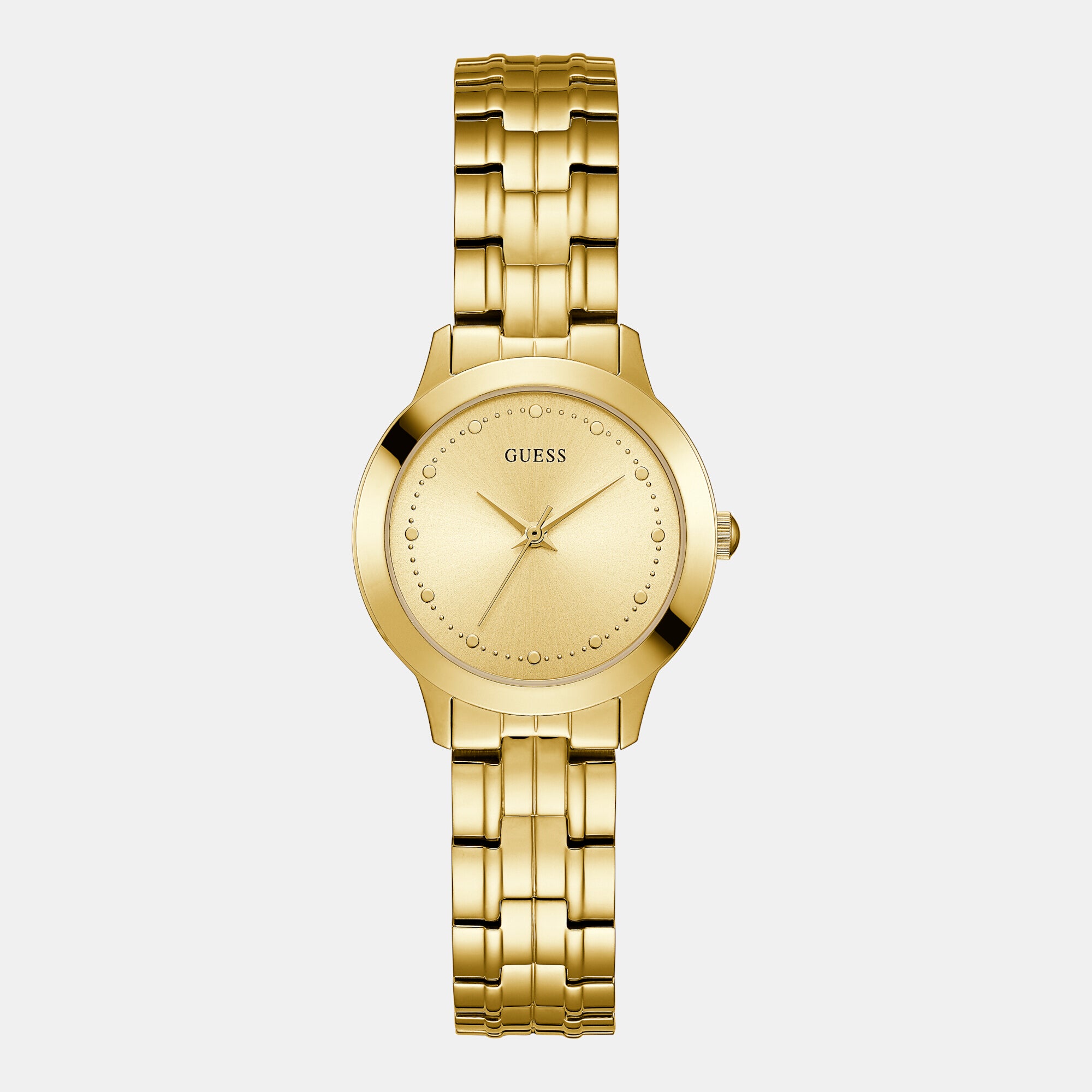 Guess Round Champagne Analog watch