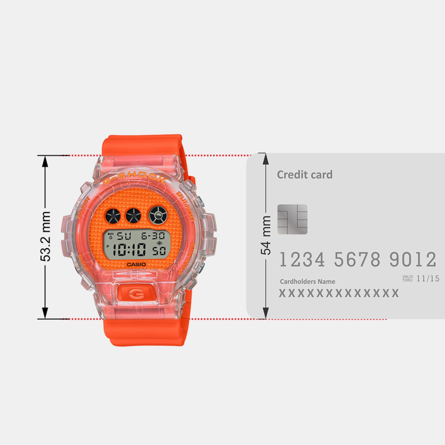 Men's Orange Digital Resin Watch G1362 - DW-6900GL-4DR