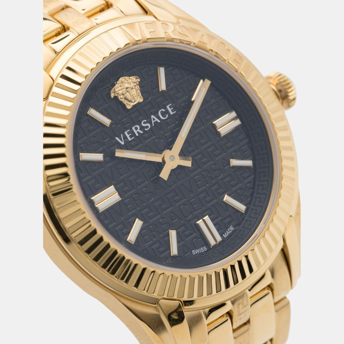 Greca Women Quartz Black Dial Analog Stainless Steel Watch VE6C00623
