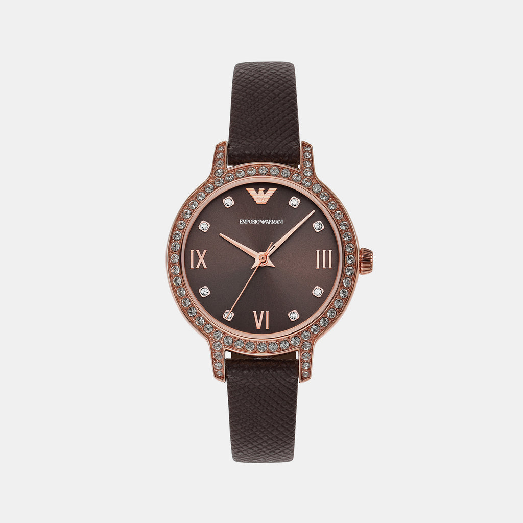 Emporio Armani Round Brown Analog watch