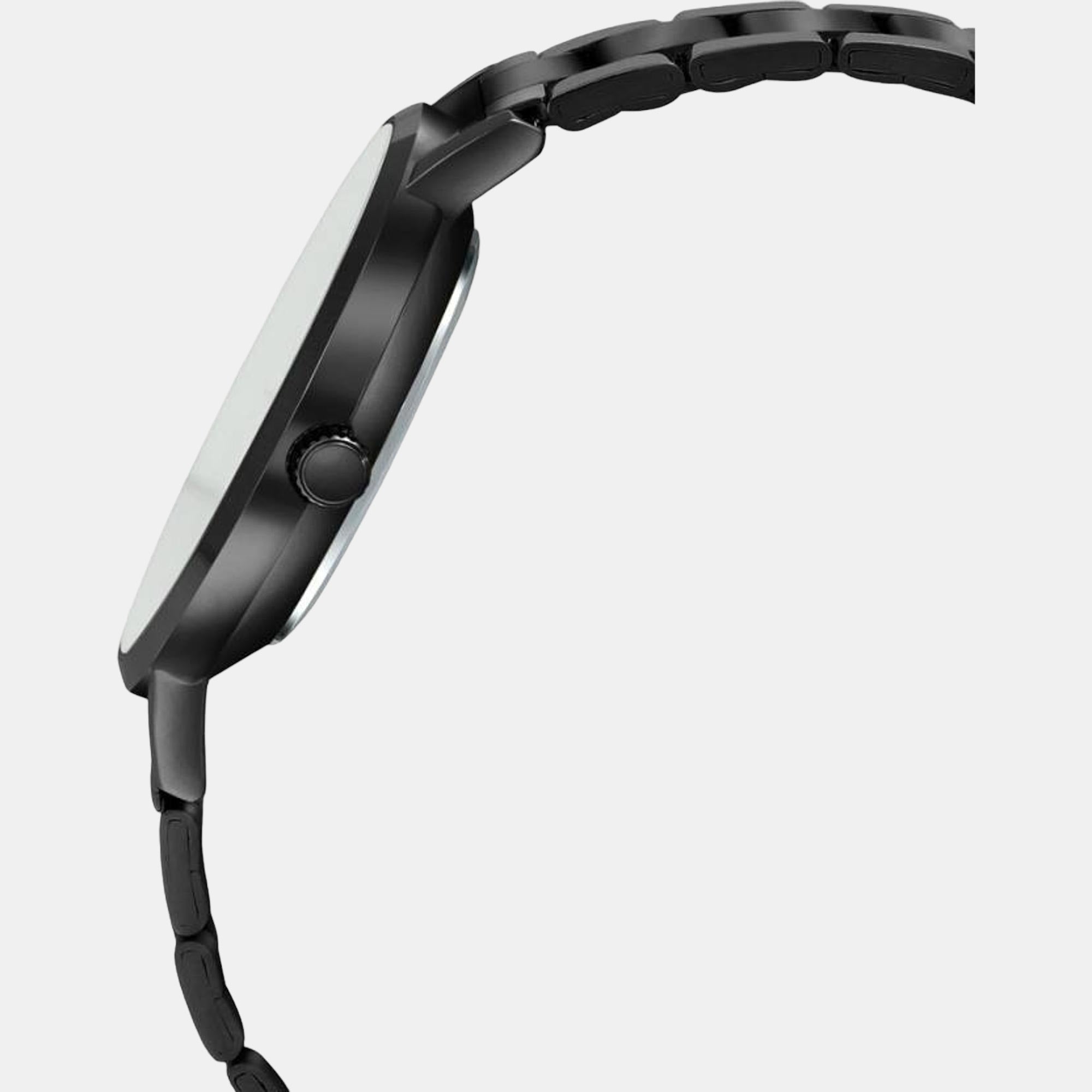 Enticer Men Quartz Black Dial Analog Stainless Steel Watch A1973