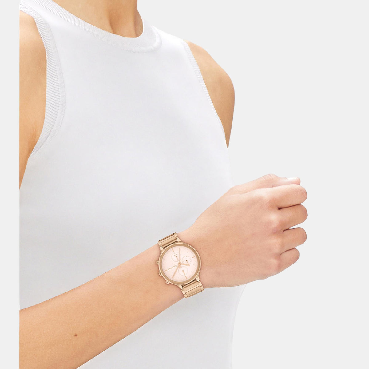 Energize Women Quartz Pink Dial Multi-Function Stainless Steel Watch 25200241